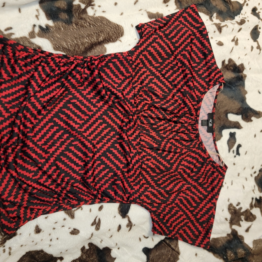 Red/black agb blouse